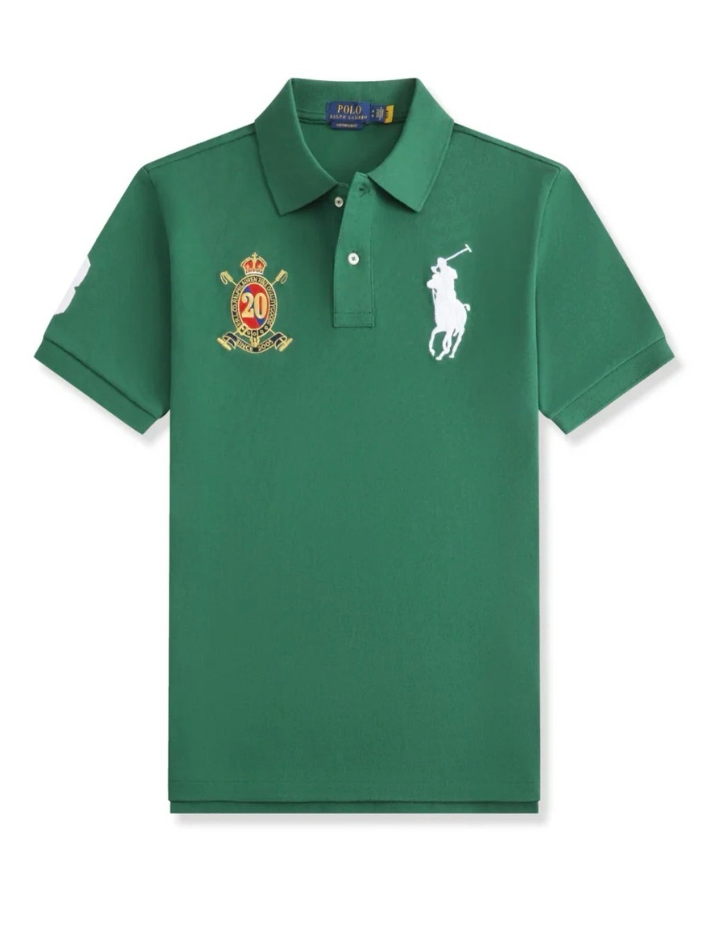 Ralph Lauren Green Polo with White Pony & Crest